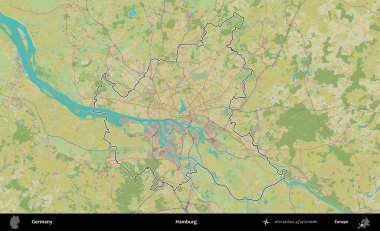 Hamburg. Almanya 'nın idari alanı Topografik İnsani Stil Haritası' nda özetlendi