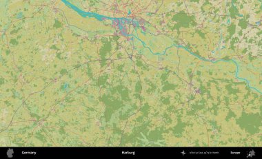 Harburg. Topografik İnsani Yardım Stili Haritasında Almanya 'nın idari alanı