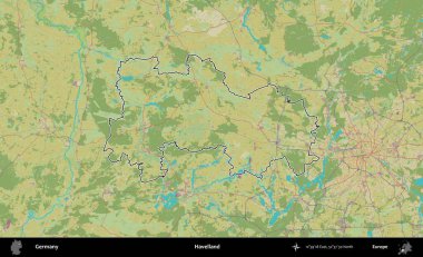 Havelland. Almanya 'nın idari alanı Topografik İnsani Stil Haritası' nda özetlendi
