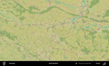 Kreis Herford. Topografik İnsani Yardım Stili Haritasında Almanya 'nın idari alanı
