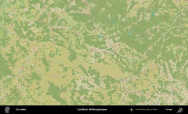 Landkreis Hildburghausen. Topografik İnsani Yardım Stili Haritasında Almanya 'nın idari alanı