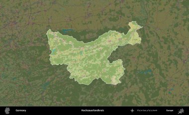Hochsauerlandkreis. Almanya 'nın idari alanı koyu renkli bir Topografik İnsani Yardım Stili haritasına vurgulandı ve özetlendi
