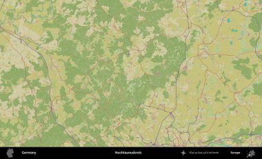 Hochtaunuskreis. Topografik İnsani Yardım Stili Haritasında Almanya 'nın idari alanı