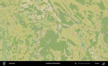 Landkreis Holzminden. Almanya 'nın idari alanı Topografik İnsani Stil Haritası' nda özetlendi