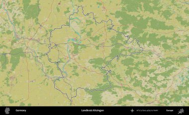 Landkreis Kitzingen. Almanya 'nın idari alanı Topografik İnsani Stil Haritası' nda özetlendi