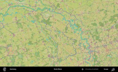 Kreis Kleve. Almanya 'nın idari alanı Topografik İnsani Stil Haritası' nda özetlendi