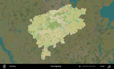 Kreis Segeberg. Almanya 'nın idari alanı koyu renkli bir Topografik İnsani Yardım Stili haritasına vurgulandı ve özetlendi