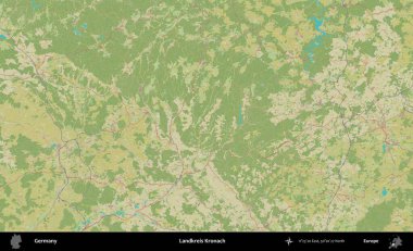 Landkreis Kronach. Topografik İnsani Yardım Stili Haritasında Almanya 'nın idari alanı