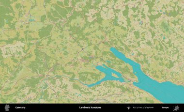 Landkreis Konstanz. Topografik İnsani Yardım Stili Haritasında Almanya 'nın idari alanı
