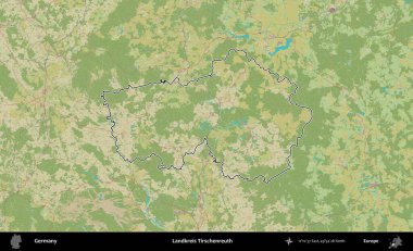 Landkreis Tirschenreuth. Almanya 'nın idari alanı Topografik İnsani Stil Haritası' nda özetlendi