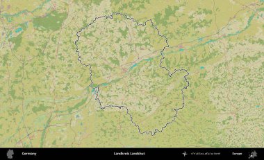 Landkreis Landshut. Almanya 'nın idari alanı Topografik İnsani Stil Haritası' nda özetlendi