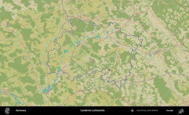 Landkreis Lichtenfels. Almanya 'nın idari alanı Topografik İnsani Stil Haritası' nda özetlendi