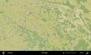 Kreis Lippe. Almanya 'nın idari alanı Topografik İnsani Stil Haritası' nda özetlendi