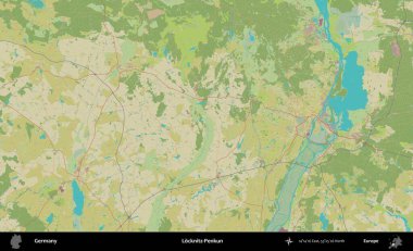 Locknitz-Penkun. Topografik İnsani Yardım Stili Haritasında Almanya 'nın idari alanı