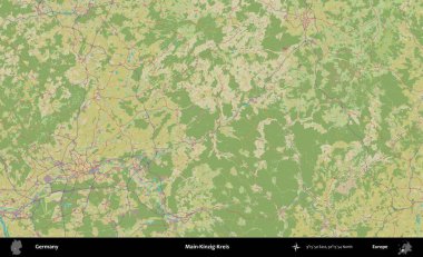Ana-Kinzig-Kreis. Topografik İnsani Yardım Stili Haritasında Almanya 'nın idari alanı