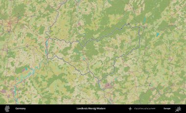 Landkreis Merzig-Wadern. Almanya 'nın idari alanı Topografik İnsani Stil Haritası' nda özetlendi