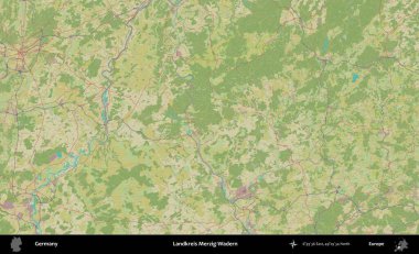 Landkreis Merzig-Wadern. Topografik İnsani Yardım Stili Haritasında Almanya 'nın idari alanı