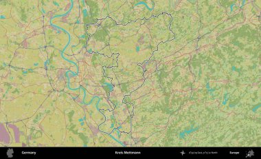 Kreis Mettmann. Almanya 'nın idari alanı Topografik İnsani Stil Haritası' nda özetlendi