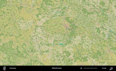 Mittelfranken. Topografik İnsani Yardım Stili Haritasında Almanya 'nın idari alanı