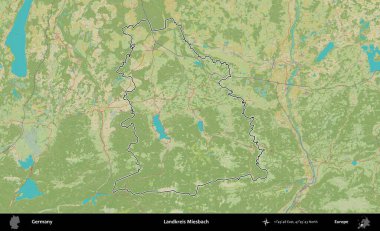 Landkreis Miesbach. Almanya 'nın idari alanı Topografik İnsani Stil Haritası' nda özetlendi