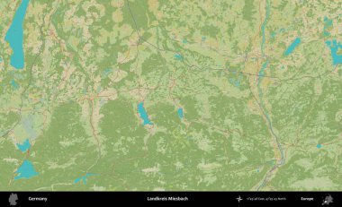 Landkreis Miesbach. Topografik İnsani Yardım Stili Haritasında Almanya 'nın idari alanı
