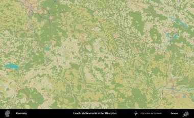 Der Oberpfalz 'daki Landkreis Neumarkt. Topografik İnsani Yardım Stili Haritasında Almanya 'nın idari alanı