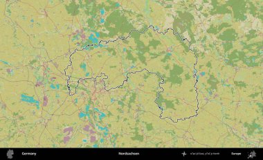 Nordsachsen 'de. Almanya 'nın idari alanı Topografik İnsani Stil Haritası' nda özetlendi