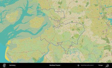 Nordsee-Treene. Almanya 'nın idari alanı Topografik İnsani Stil Haritası' nda özetlendi