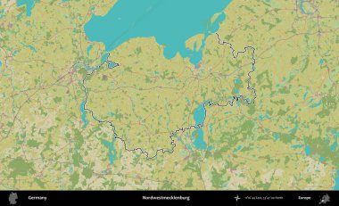 Nordwestmecklenburg. Almanya 'nın idari alanı Topografik İnsani Stil Haritası' nda özetlendi