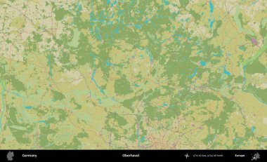 Oberhavel. Topografik İnsani Yardım Stili Haritasında Almanya 'nın idari alanı