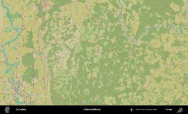 Odenwaldkreis. Topografik İnsani Yardım Stili Haritasında Almanya 'nın idari alanı