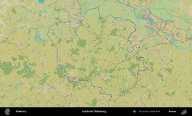 Landkreis Oldenburg. Almanya 'nın idari alanı Topografik İnsani Stil Haritası' nda özetlendi