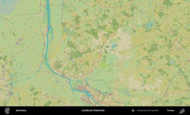 Landkreis Osterholz. Topografik İnsani Yardım Stili Haritasında Almanya 'nın idari alanı