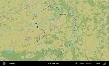 Kreis Paderborn. Almanya 'nın idari alanı Topografik İnsani Stil Haritası' nda özetlendi