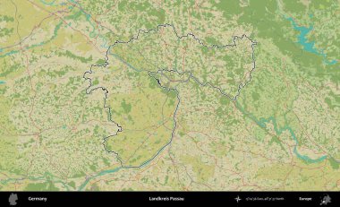 Landkreis Passau. Almanya 'nın idari alanı Topografik İnsani Stil Haritası' nda özetlendi