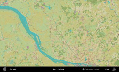 Kreis Pinneberg. Topografik İnsani Yardım Stili Haritasında Almanya 'nın idari alanı