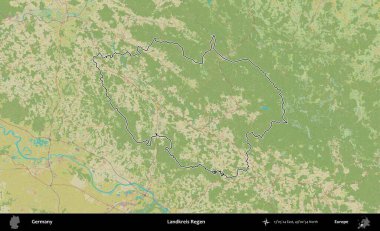 Landkreis Regen. Almanya 'nın idari alanı Topografik İnsani Stil Haritası' nda özetlendi