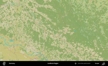 Landkreis Regen. Topografik İnsani Yardım Stili Haritasında Almanya 'nın idari alanı