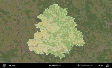 Rems-Murr-Kreis. Almanya 'nın idari alanı koyu renkli bir Topografik İnsani Yardım Stili haritasına vurgulandı ve özetlendi
