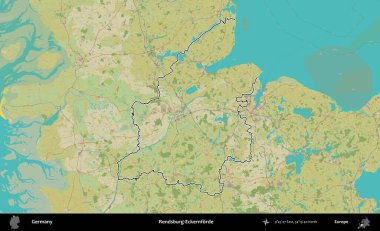 Rendsburg-Eckernforde. Almanya 'nın idari alanı Topografik İnsani Stil Haritası' nda özetlendi