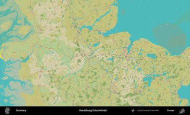 Rendsburg-Eckernforde. Topografik İnsani Yardım Stili Haritasında Almanya 'nın idari alanı