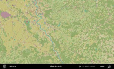 Rhein-Sieg-Kreis. Topografik İnsani Yardım Stili Haritasında Almanya 'nın idari alanı