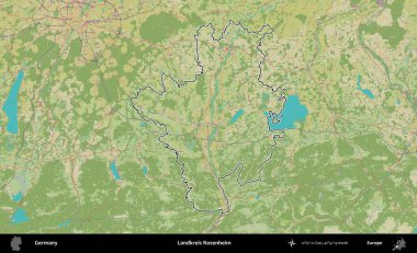 Landkreis Rosenheim. Almanya 'nın idari alanı Topografik İnsani Stil Haritası' nda özetlendi