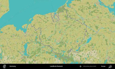 Landkreis Rostock. Almanya 'nın idari alanı Topografik İnsani Stil Haritası' nda özetlendi