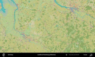 Landkreis Rotenburg (Wumme). Topografik İnsani Yardım Stili Haritasında Almanya 'nın idari alanı