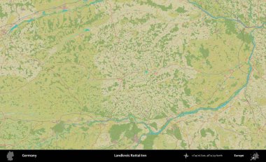 Landkreis Rottal Oteli. Topografik İnsani Yardım Stili Haritasında Almanya 'nın idari alanı