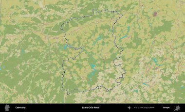 Saale-Orla-Kreis. Almanya 'nın idari alanı Topografik İnsani Stil Haritası' nda özetlendi