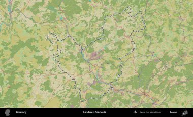 Landkreis Saarlouis. Almanya 'nın idari alanı Topografik İnsani Stil Haritası' nda özetlendi
