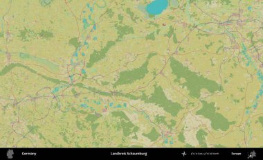Landkreis Schaumburg. Topografik İnsani Yardım Stili Haritasında Almanya 'nın idari alanı