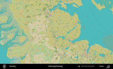 Holstein-Flensburg. Topografik İnsani Yardım Stili Haritasında Almanya 'nın idari alanı